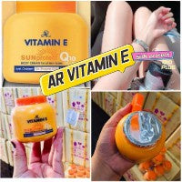 READY STOCK!!!AR Vitamin E Sun Protect Q10 Plus/Mouitirising Body Cream 200g Sunscreen Sun Protect Original Thailand