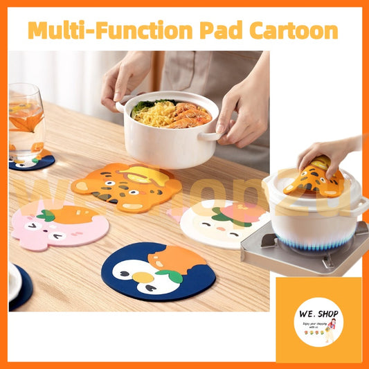 READY STOCK!!!Silicone Heat Insulation Pad Cartoon Cup Mat Anti-scalding Anti-skid Coaster Milk Coffee Cup Mats隔热垫