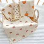 READY STOCK!!!Baby Towel Handkerchief 4 Layers Gauze Cotton Square Towel Buckle Multi-functional Triangle Towel