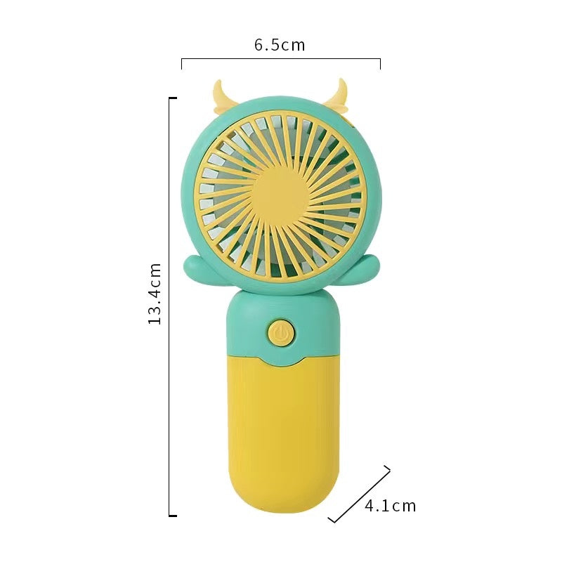 READY STOCK‼️ Mini Portable Clip Fan | USB Rechargeable | Cute Cartoon Desk & Handheld Fan 迷你便携式风扇