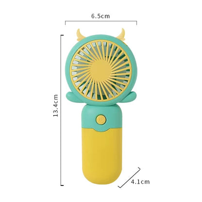 READY STOCK‼️ Mini Portable Clip Fan | USB Rechargeable | Cute Cartoon Desk & Handheld Fan 迷你便携式风扇