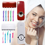 Bathroom Cartoon Automatic Tooth Brush Holder Toothpaste Dispenser Squeezer Toothpaste Bathroom Suction Wall Wash
