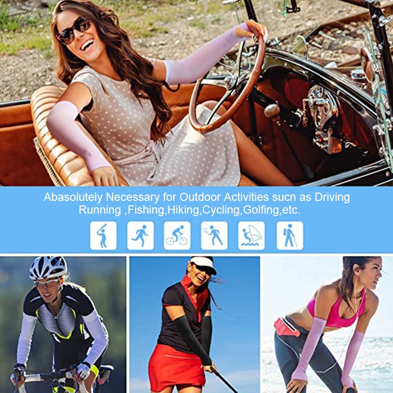 READY STOCK‼️ UV Protection Cycling Arm Sleeve Ice Silk Sunblock Sarung Tangan Panjang Lengan Outdoor Sports  防曬手套 袖套 冰袖
