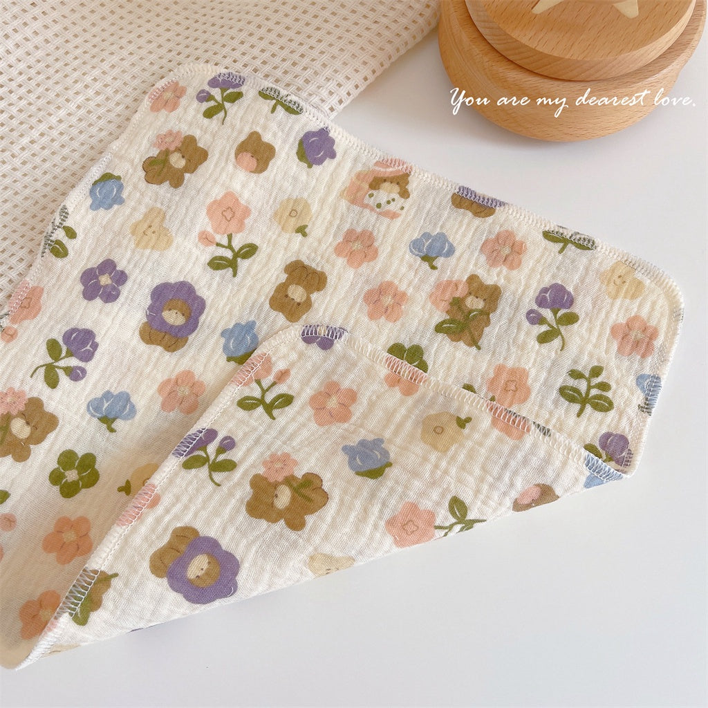 READY STOCK! Baby Muslin Cotton Washcloths | Soft Multi-Layer Face Towel | Baby Feeding Bibs | Multi-Style 婴儿棉纱洗脸巾 |