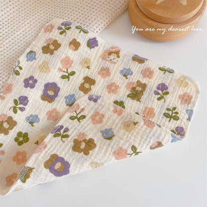 READY STOCK! Baby Muslin Cotton Washcloths | Soft Multi-Layer Face Towel | Baby Feeding Bibs | Multi-Style 婴儿棉纱洗脸巾 |