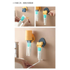 Plastic Toothbrush Holder with Gargle Cup Wall Suction Cups Rack Shaver Tooth paste Dispenser Bathroom Accessories Set