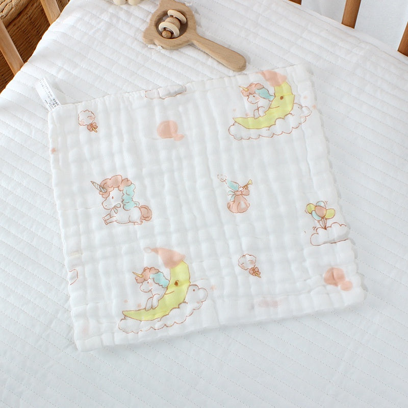 READY STOCK!!!! 6 Layers Baby Handkerchief Infant Towel Newborn Face Bath Towel Cotton Bib Bayi Sapu tangan