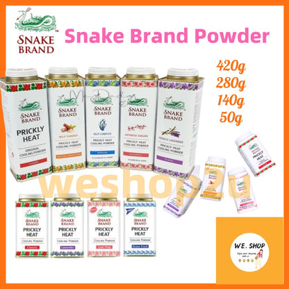 READY STOCKS!!!SNAKE BRAND PRICKLY HEAT COOLING POWDER 50G/140G/280G/420G  SNAKE POWDER ORIGINAL THAILAND泰国蛇牌爽身粉
