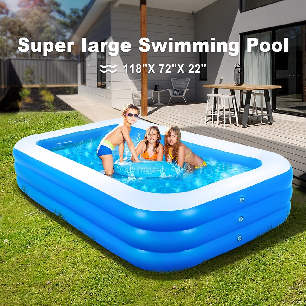 READY STOCK!!! Inflatable Swimming Pool | Large Family & Kids Pool | Durable & Easy Setup 充气游泳池
