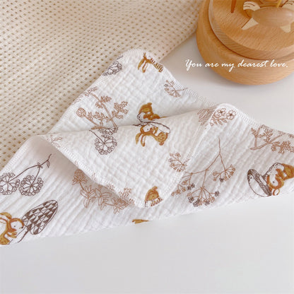 READY STOCK! Baby Muslin Cotton Washcloths | Soft Multi-Layer Face Towel | Baby Feeding Bibs | Multi-Style 婴儿棉纱洗脸巾 |