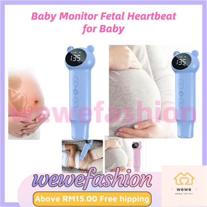 READY STOCK!!!  Intelligent Noise Reduction Fluctuation Portable Reminder Baby Monitor Fetal Heartbeat for Baby