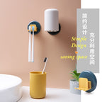 Plastic Toothbrush Holder with Gargle Cup Wall Suction Cups Rack Shaver Tooth paste Dispenser Bathroom Accessories Set