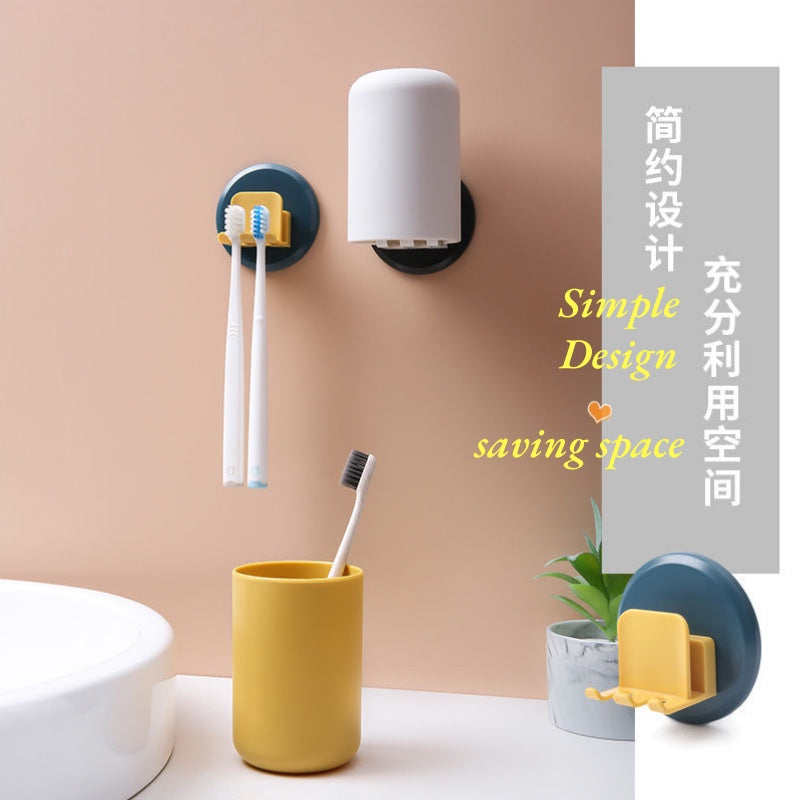 Plastic Toothbrush Holder with Gargle Cup Wall Suction Cups Rack Shaver Tooth paste Dispenser Bathroom Accessories Set