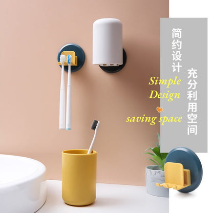 Plastic Toothbrush Holder with Gargle Cup Wall Suction Cups Rack Shaver Tooth paste Dispenser Bathroom Accessories Set