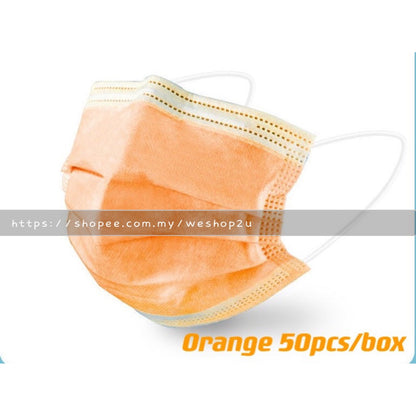 READY STOCK!!!Colourful【50PC】Adult 3-Ply Disposable Face Mask / Topeng Penutup Mulut Pelitup Muka Dewasa / 成人三层口罩