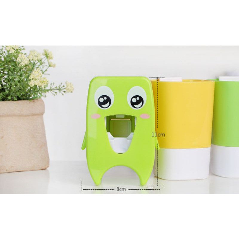 Bathroom Cartoon Automatic Tooth Brush Holder Toothpaste Dispenser Squeezer Toothpaste Bathroom Suction Wall Wash