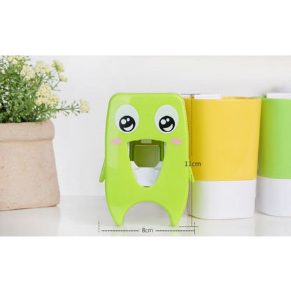 Bathroom Cartoon Automatic Tooth Brush Holder Toothpaste Dispenser Squeezer Toothpaste Bathroom Suction Wall Wash