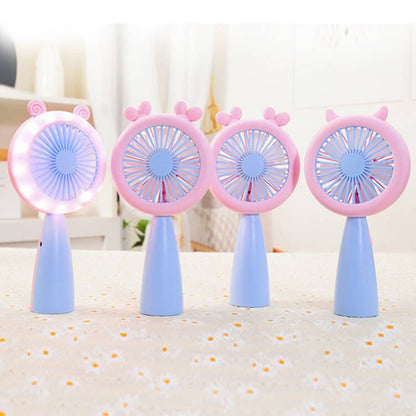 READY STOCK‼️ Mini Portable Clip Fan | USB Rechargeable | Cute Cartoon Desk & Handheld Fan 迷你便携式风扇