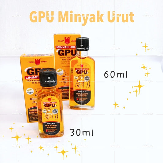 READY STOCK!!!Minyak Krim Urut GPU Cap Lang MINYAK SEREH KRIM GOSOK PIJAT 30ml/60ml/60g/150g/250g
