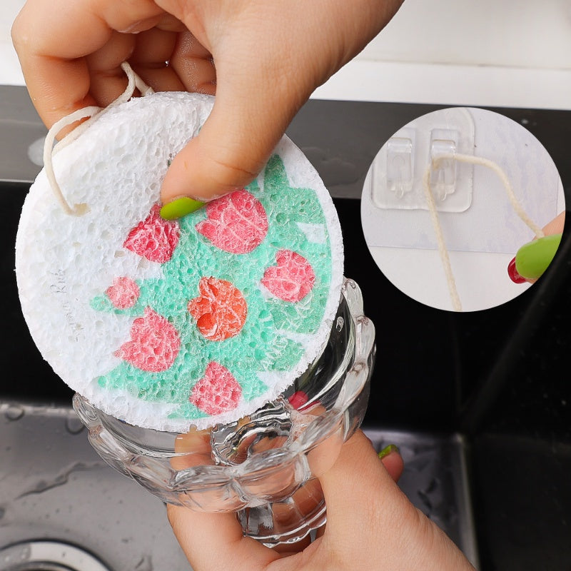 READY STOCK!!! Flower Wood Pulp Dishwashing Sponge | Compressed Wood Pulp Sponge Rub 花形木浆海绵洗碗布 | 压缩木浆海绵擦