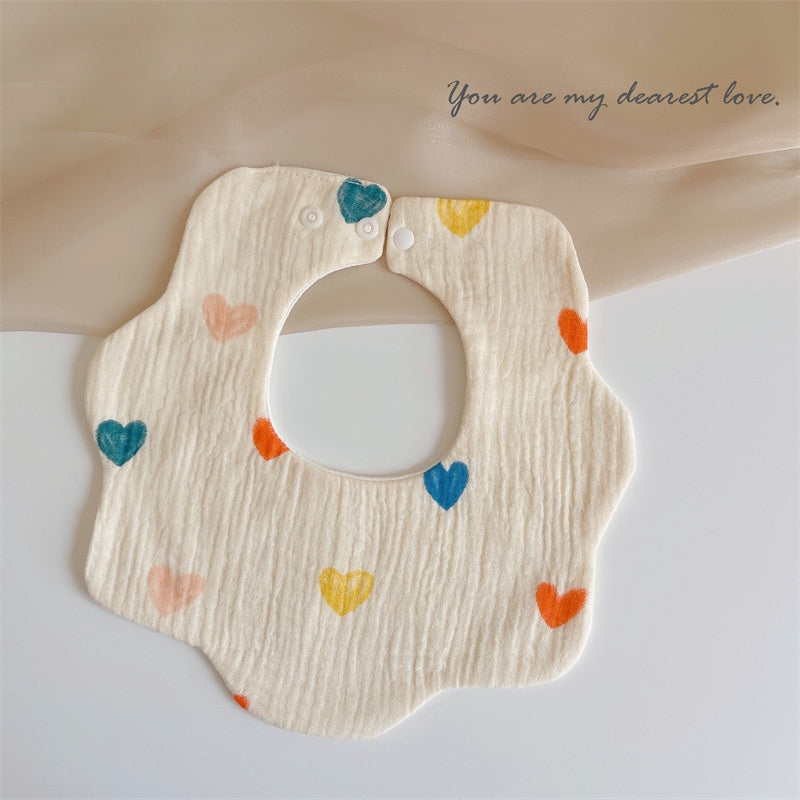READY STOCK‼️ Baby Infant Saliva Towel | 100% Cotton Bibs | 360° Rotating Reversible Baby Bib  婴儿口水巾 | 100%纯棉围兜