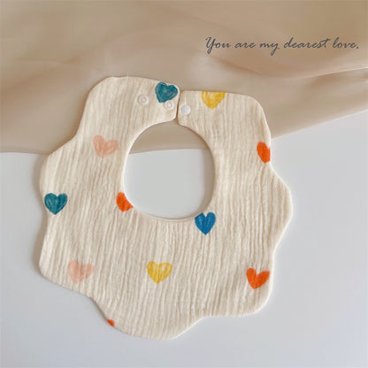 READY STOCK‼️ Baby Infant Saliva Towel | 100% Cotton Bibs | 360° Rotating Reversible Baby Bib  婴儿口水巾 | 100%纯棉围兜