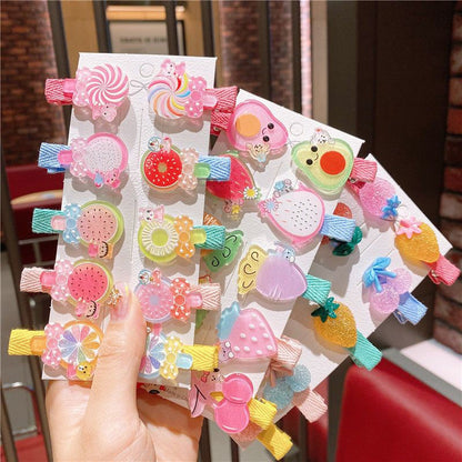 READY STOCK!! 5PCS Cartoon Fruit Cutie Hair Clip Kids Baby Girls Hair Accessories