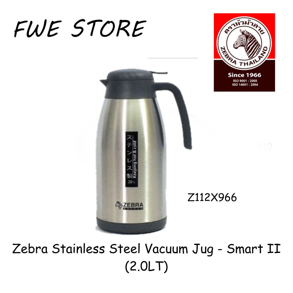 (100% Original) Zebra Thailand Stainless Steel Vacuum Jug - Smart II (1.0LT/1.5LT/2.0LT)