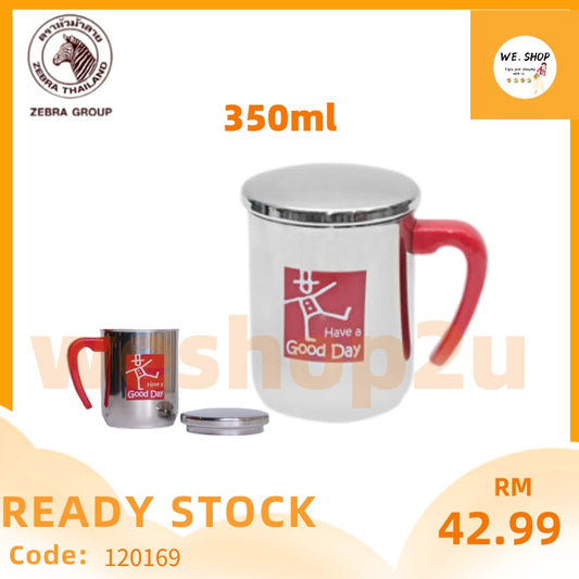 READY STOCK!!!Original THAILAND Zebra Double Wall Mug - Extra (112016) / Mug Tutup Stainless
