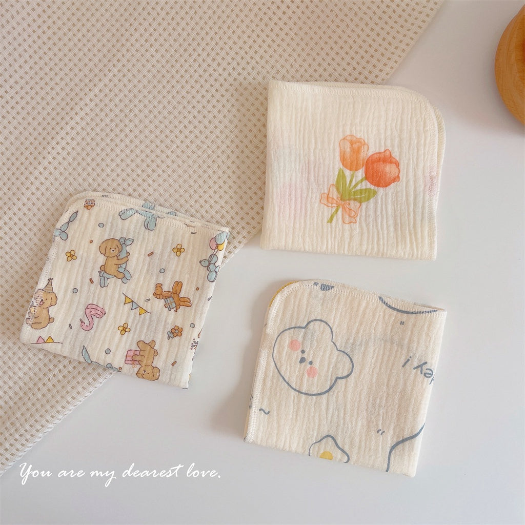 READY STOCK! Baby Muslin Cotton Washcloths | Soft Multi-Layer Face Towel | Baby Feeding Bibs | Multi-Style 婴儿棉纱洗脸巾 |