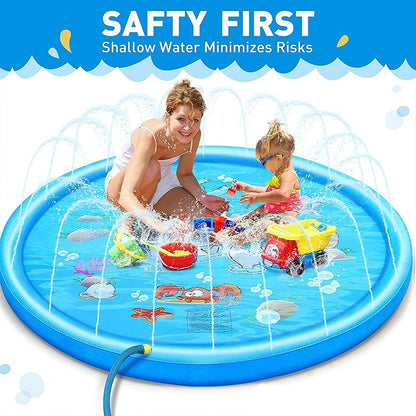 READY STOCK!!! 170CM Children Play Water Mat | Summer Beach Inflatable Water Spray Pad | Outdoor Game Toy |  儿童戏水垫