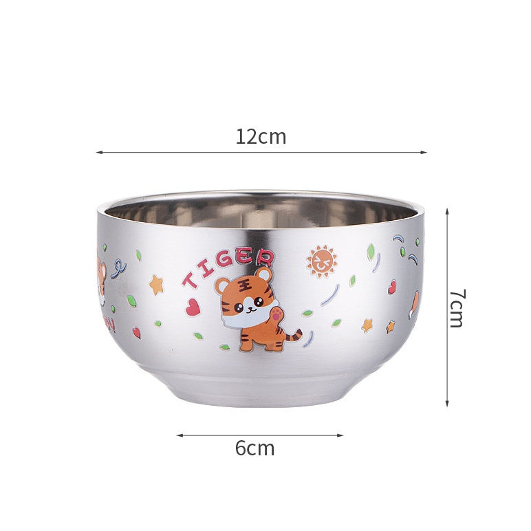 READY STOCK!!!304 Stainless Steel Cartoon Cutie Family Child Bowl  304不锈钢碗家庭碗