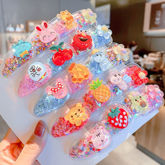 READY STOCK!! 5PCS Cartoon Fruit Cutie Hair Clip Kids Baby Girls Hair Accessories