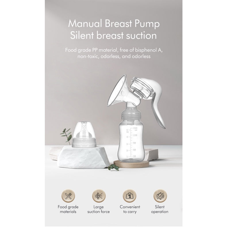 READY STOCK!! Breast Pump Manual Milk Pam Susu Baby Breastpump  Nipple Puting Teat 150ml Feeding Bottles BPA Free 手动吸奶器