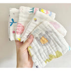 READY STOCK!!!! 6 Layers Baby Handkerchief Infant Towel Newborn Face Bath Towel Cotton Bib Bayi Sapu tangan
