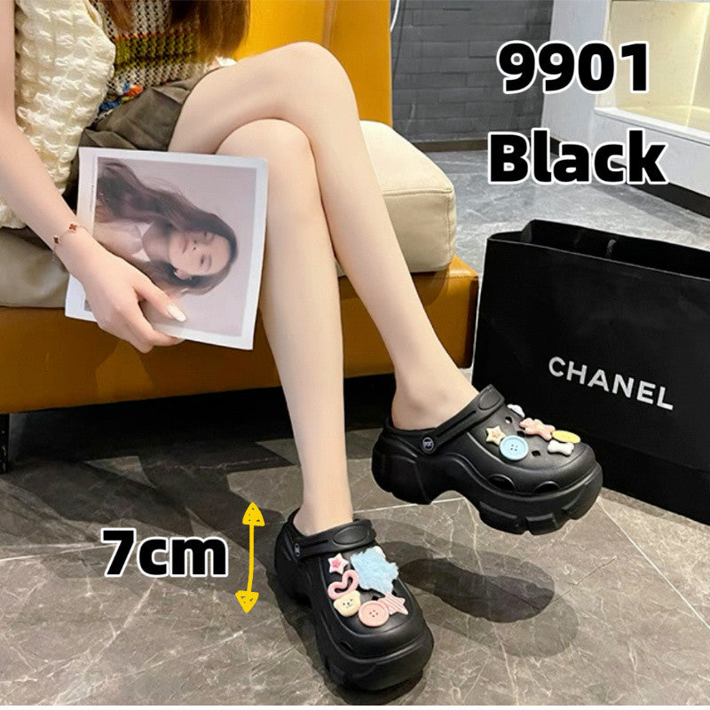 READY STOCK‼️ Muslimah High Heel Sandal Kasut Perempuan Tapak Lembut Moden Cantik Casual 1220-7-9 女士高款大头鞋