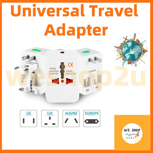 READY STOCK‼️ Universal Travel Adapter Plug All-in-One Worldwide Adaptor Soket CN/EU/UK Converter 万能旅行转换插头