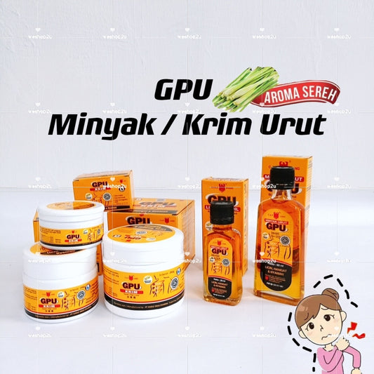 READY STOCK!!!Minyak Krim Urut GPU Cap Lang MINYAK SEREH KRIM GOSOK PIJAT 30ml/60ml/60g/150g/250g