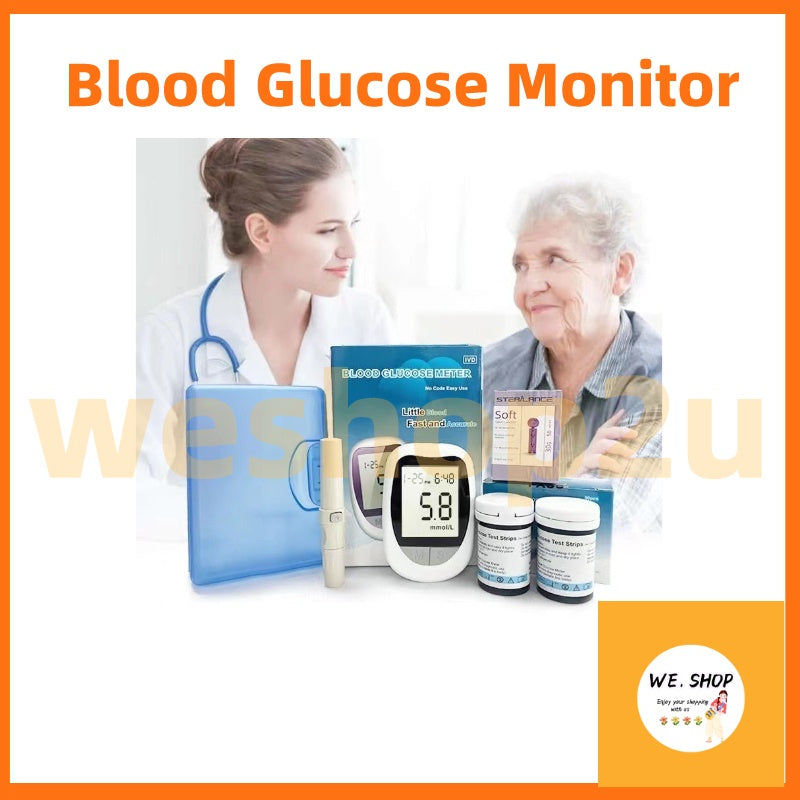 READY STOCK!!!Blood Glucose Meter Sugar Glucometer Mesin Meter Cek Gula Darah Kencing Manis Test Strip GDM