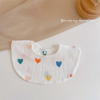 READY STOCK‼️ Baby Infant Saliva Towel | 100% Cotton Bibs | 360° Rotating Reversible Baby Bib  婴儿口水巾 | 100%纯棉围兜