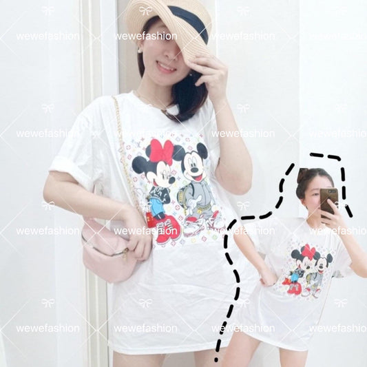 READY STOCK!!!Summer Blouse Clothing Short-sleeved baju T-shirt / Tees Loose Student Casual Shirt Oversize Mickey Minnie