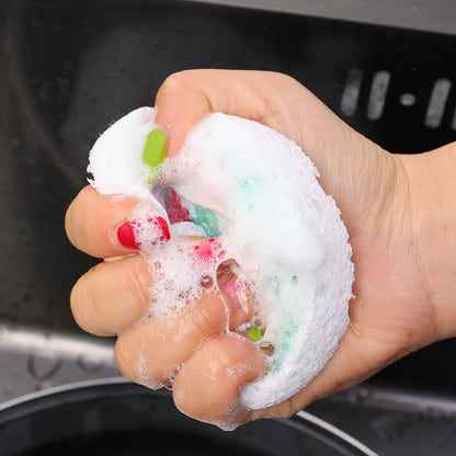 READY STOCK!!! Flower Wood Pulp Dishwashing Sponge | Compressed Wood Pulp Sponge Rub 花形木浆海绵洗碗布 | 压缩木浆海绵擦