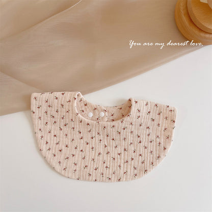READY STOCK‼️ Baby Infant Saliva Towel | 100% Cotton Bibs | 360° Rotating Reversible Baby Bib  婴儿口水巾 | 100%纯棉围兜