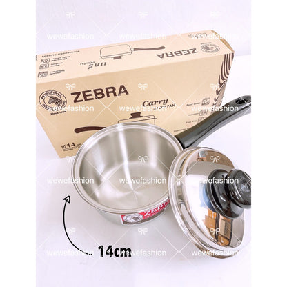 READY STOCK!!!Zebra SUS304 Stainless Steel CARRY Sauce Pan [14cm, 16cm, 18cm]