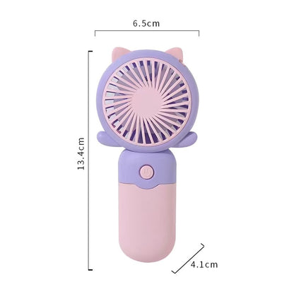READY STOCK‼️ Mini Portable Clip Fan | USB Rechargeable | Cute Cartoon Desk & Handheld Fan 迷你便携式风扇