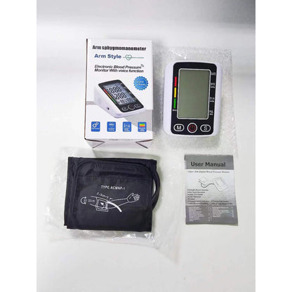 Blood Pressure Monitor Automatic Voice Function Digital LCD Arm BP Cuff Measuring Tekanan Darah Sphygmomanometer