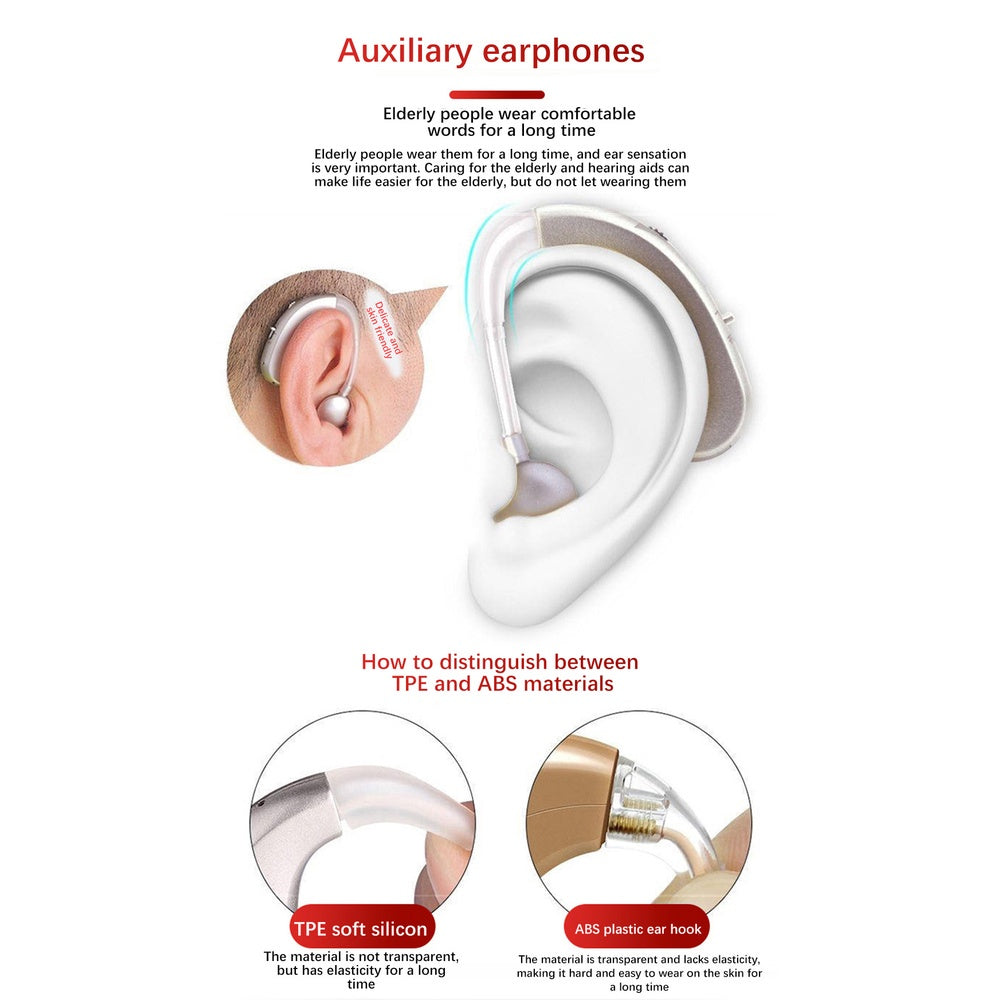 READY STOCK!!! Hearing Aid Rechargeable Behind-the-ear Amplified Earphone Sound Amplifier For The Elderly flower