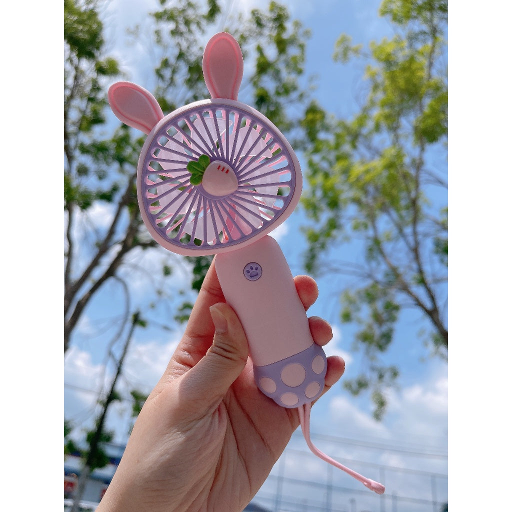 READY STOCK‼️ Mini Portable Clip Fan | USB Rechargeable | Cute Cartoon Desk & Handheld Fan 迷你便携式风扇