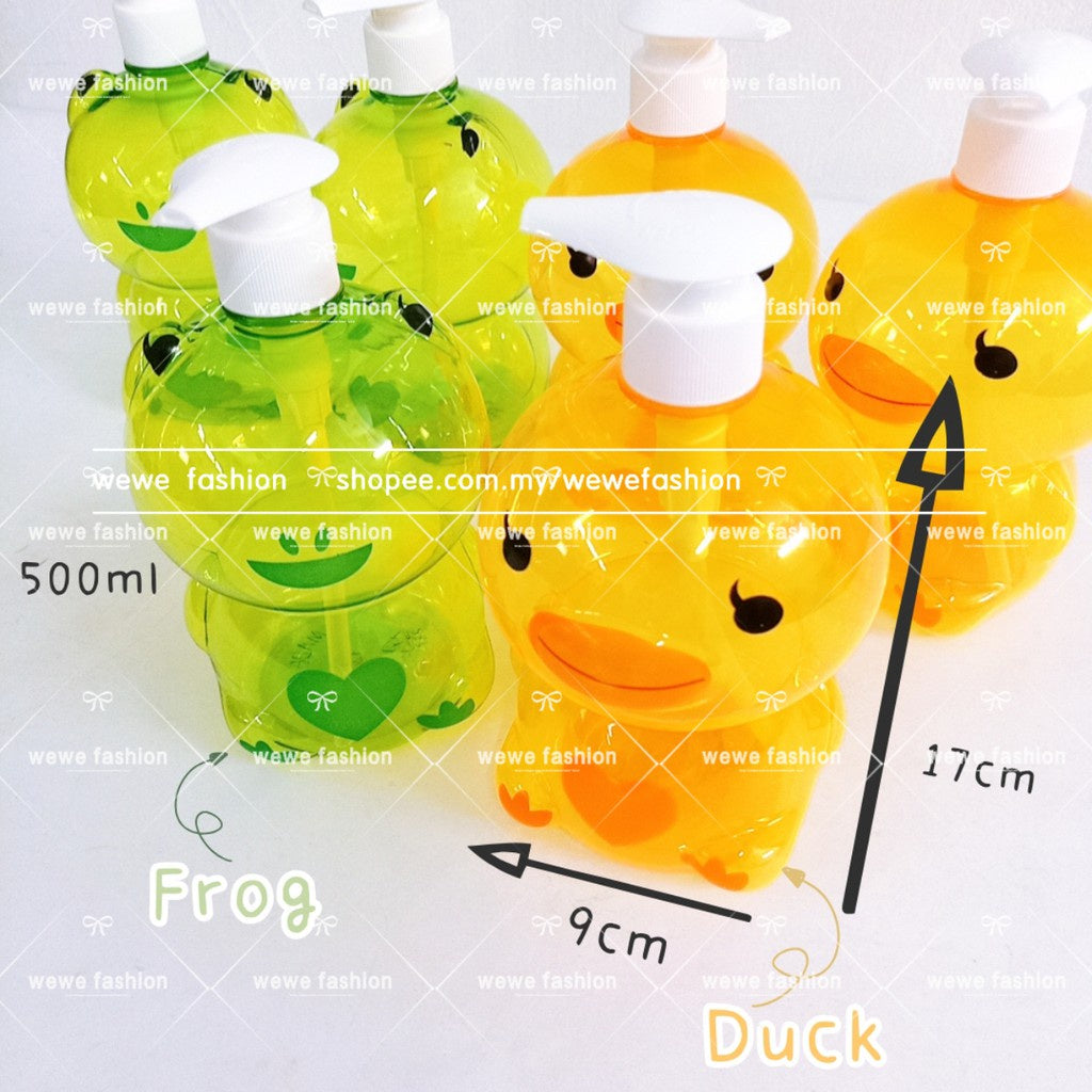 READY STOCK!!!Refillable Foaming Soap Dispenser Bathroom Kitchen Cute Cartoon Shampoo Pump Bottle Liquid Bottle 500ml