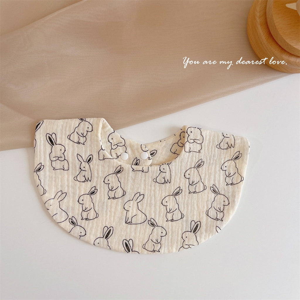 READY STOCK‼️ Baby Infant Saliva Towel | 100% Cotton Bibs | 360° Rotating Reversible Baby Bib  婴儿口水巾 | 100%纯棉围兜